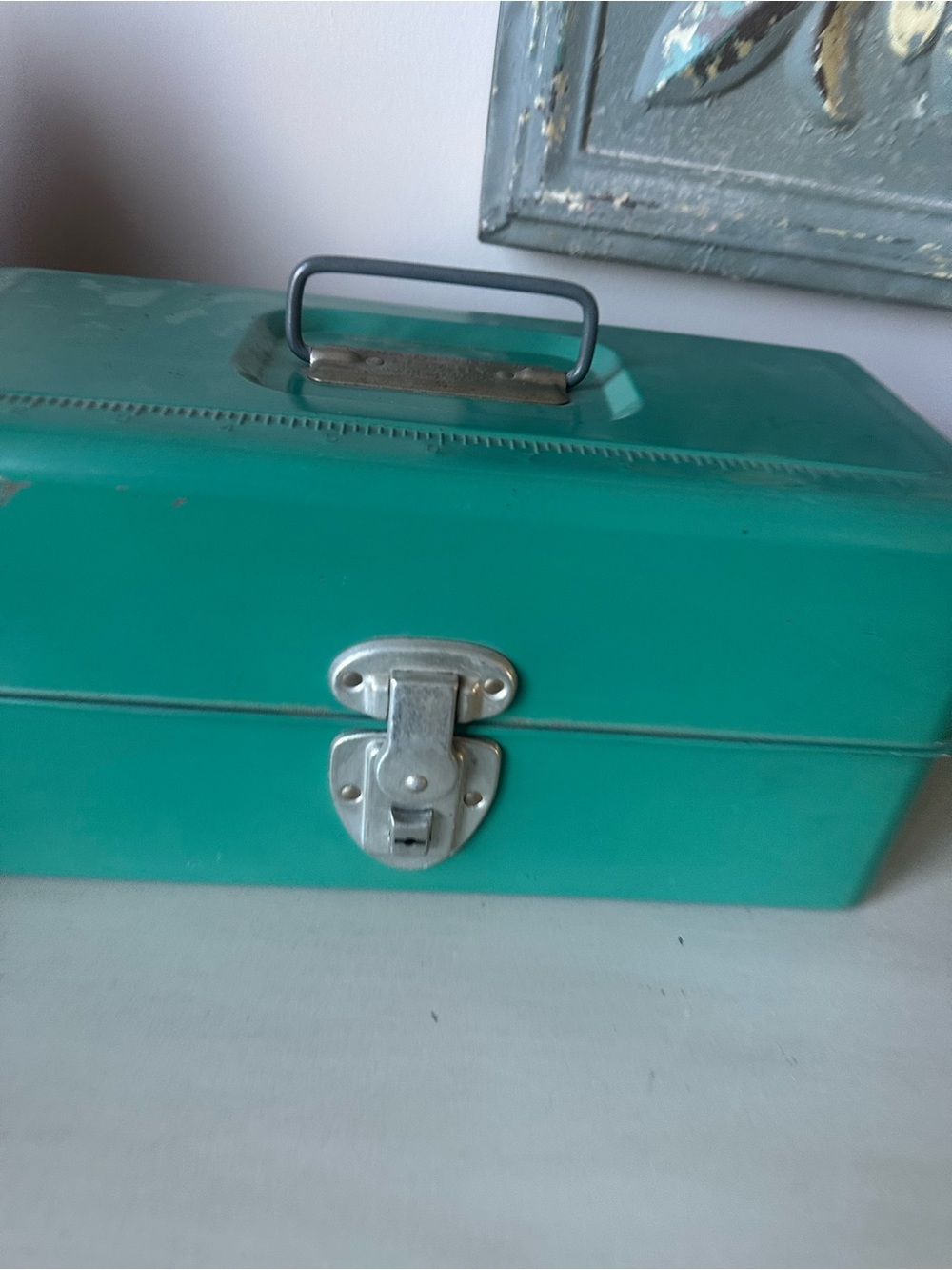 Vintage Liberty teal green tackle box metal - Picture 2 of 12